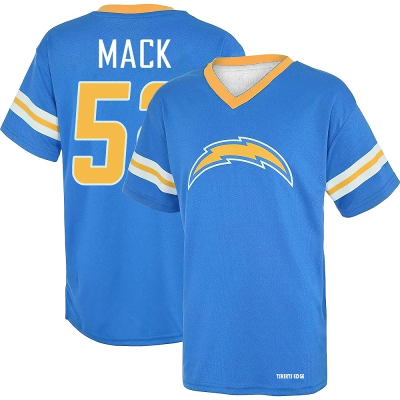 Khalil Mack Name & Number Game Day V-Neck T-Shirt - Royal