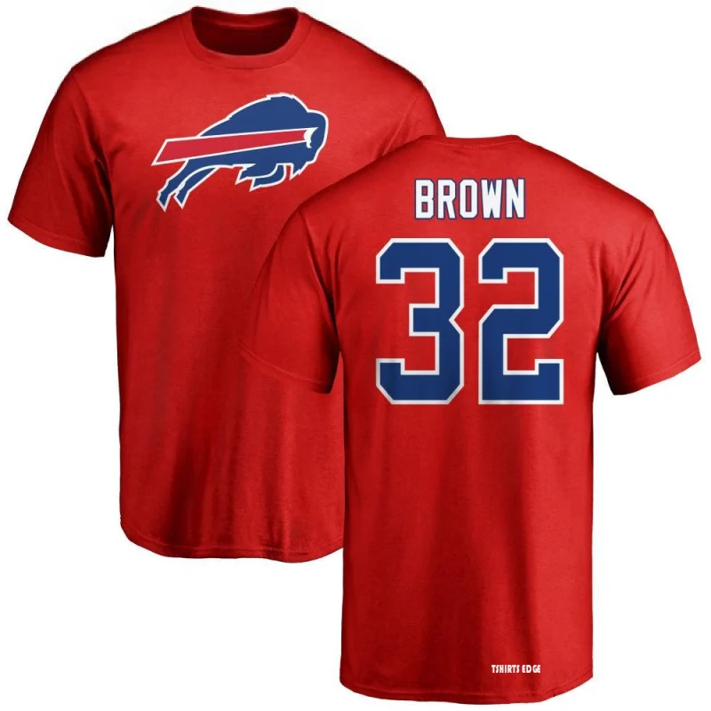 Kyron Brown Name & Number T-Shirt - Red - Tshirtsedge