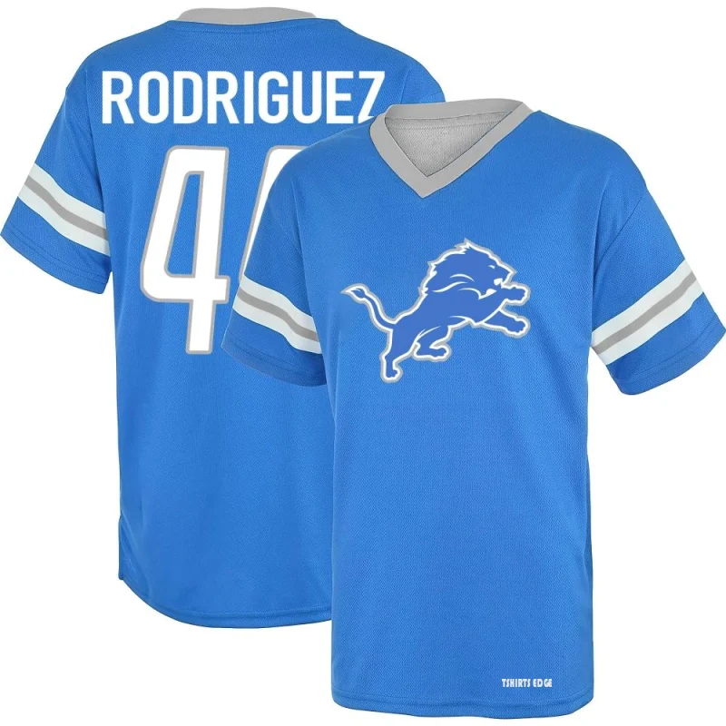 Malcolm Rodriguez Los Name & Number Game Day V-Neck T-Shirt - Blue -  Tshirtsedge