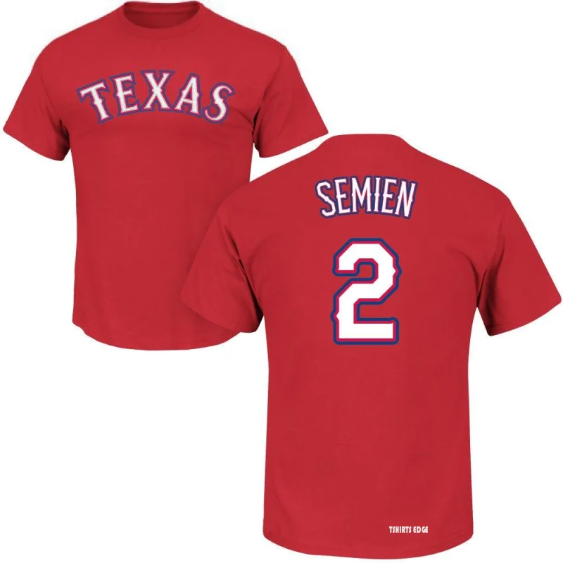 Women's Marcus Semien Name & Number T-Shirt - Red - Tshirtsedge