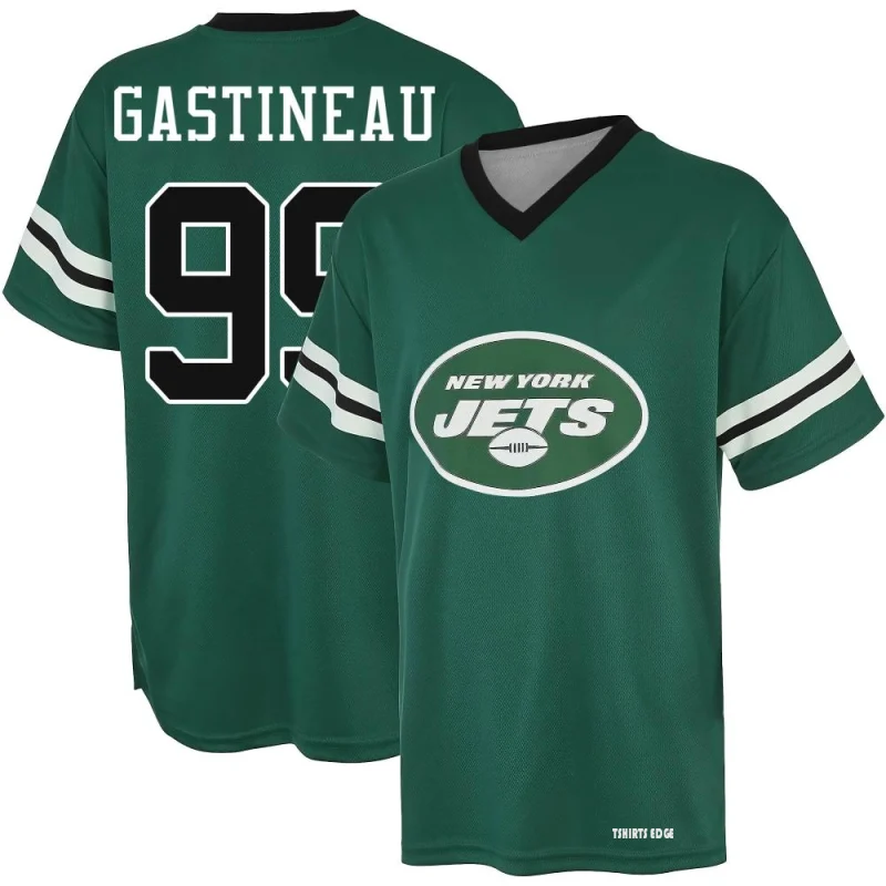 Mark Gastineau Name & Number Game Day V-Neck T-Shirt - Green - Tshirtsedge