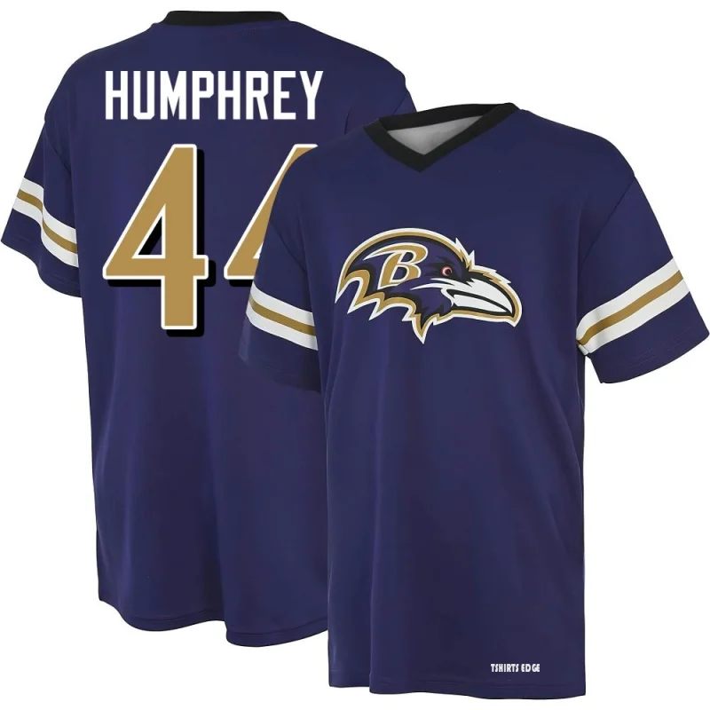 Marlon Humphrey Name & Number Game Day V-Neck T-Shirt - Purple - Tshirtsedge