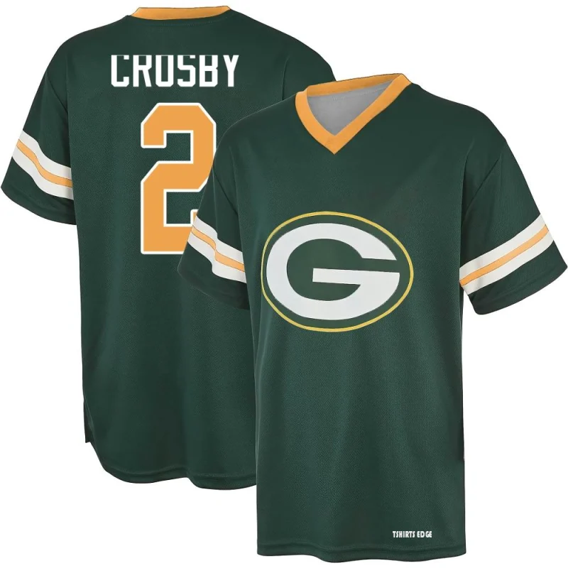Mason Crosby Name & Number Game Day V-Neck T-Shirt - Green - Tshirtsedge