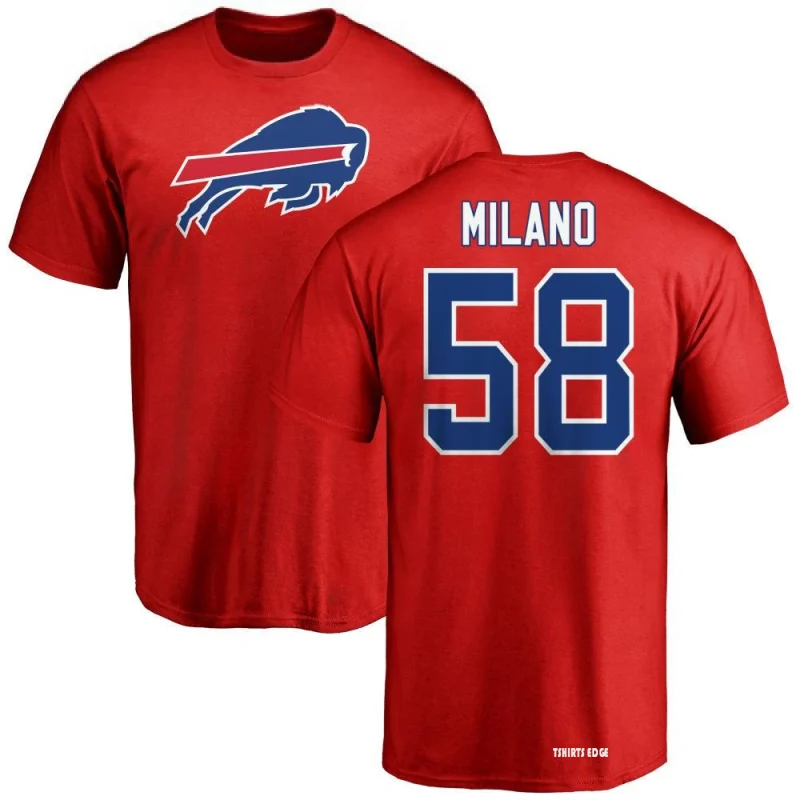 Matt Milano Name & Number T-Shirt - Red - Tshirtsedge