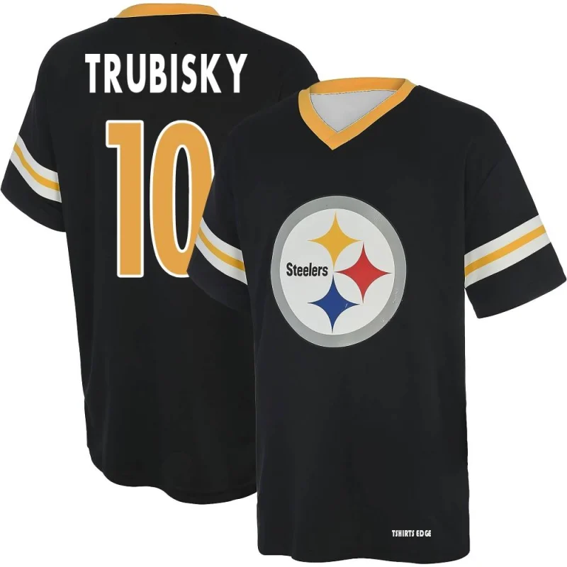 Mitch Trubisky Name & Number Game Day V-Neck T-Shirt - Black - Tshirtsedge