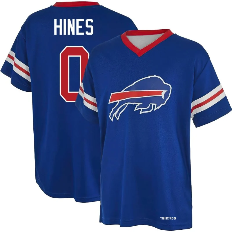 Nyheim Hines Name & Number Game Day V-Neck T-Shirt - Blue - Tshirtsedge