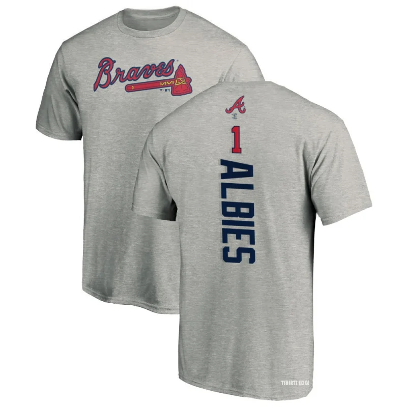 Ozzie Albies Atlanta Braves Men's Backer T-Shirt - Ash