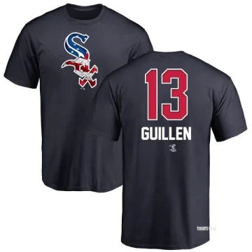 Ozzie Guillen Name and Number Banner Wave T-Shirt - Navy - Tshirtsedge