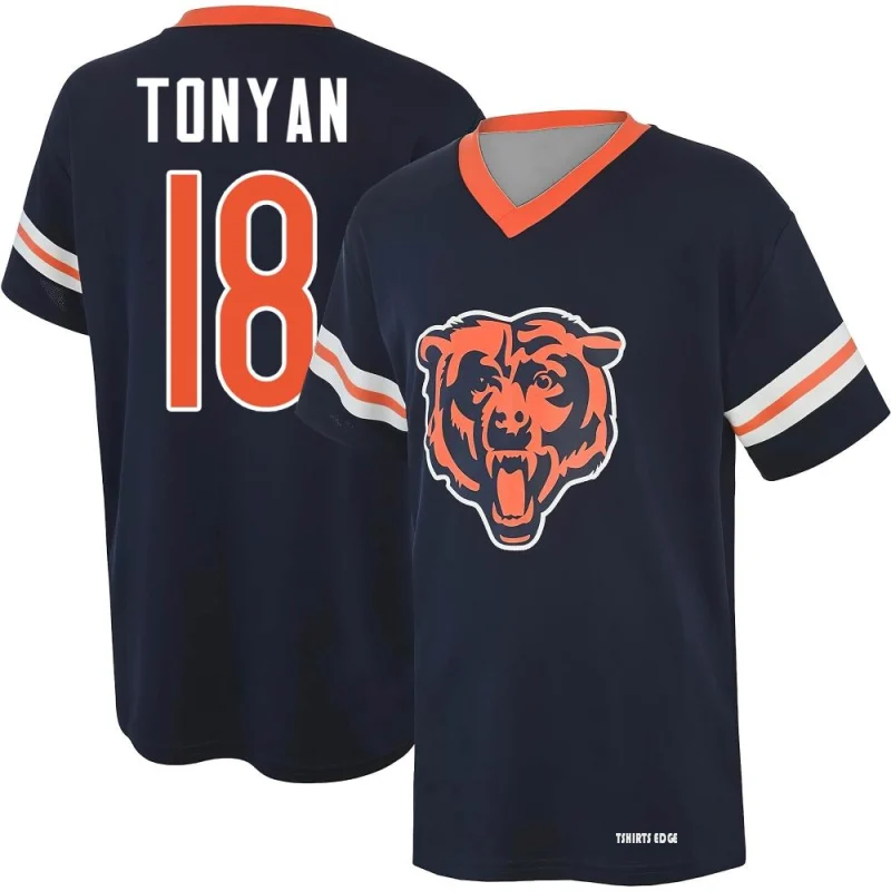 Robert Tonyan Name & Number Game Day V-Neck T-Shirt - Navy - Tshirtsedge