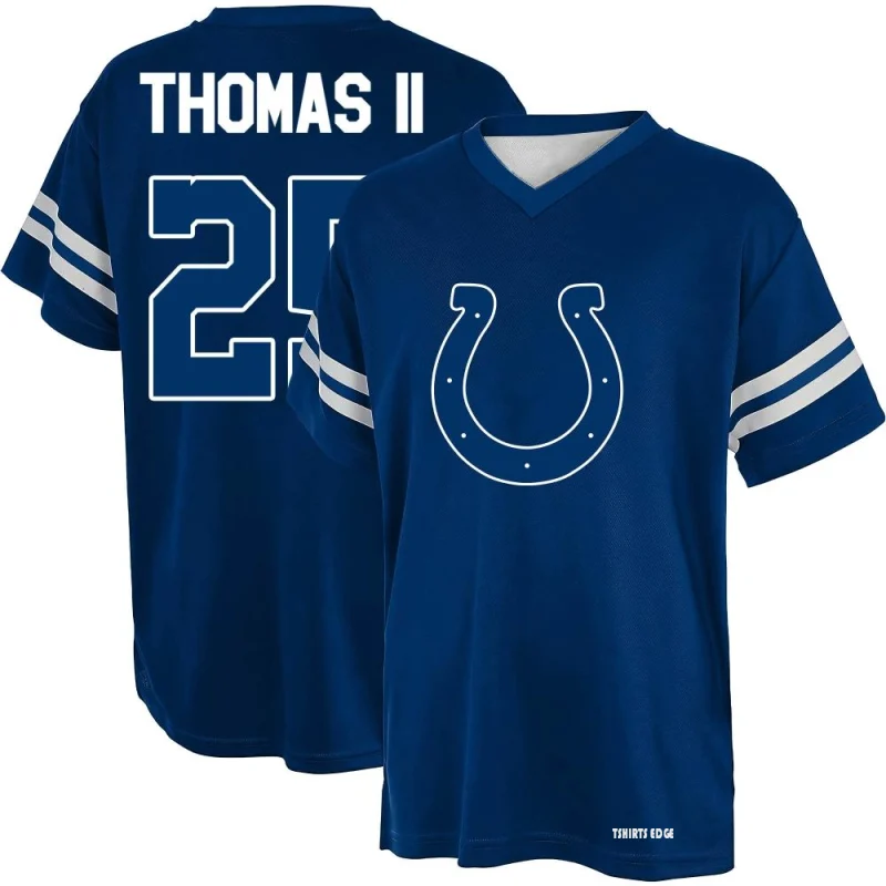 Rodney Thomas II Name & Number Game Day V-Neck T-Shirt - Blue