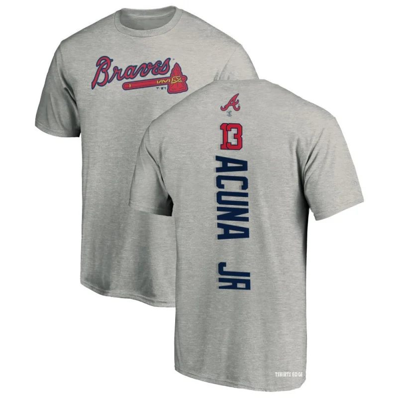 Ronald Acuna Jr. Atlanta Braves Men's Backer T-Shirt - Ash