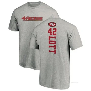 Women's Ronnie Lott Backer V-Neck T-Shirt - Ash - Tshirtsedge