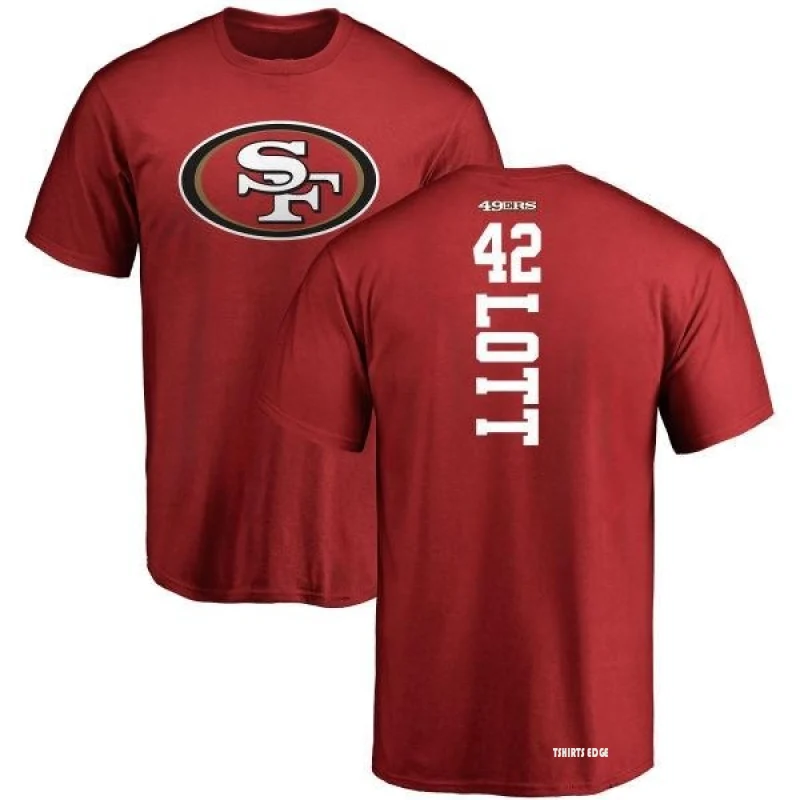 Women's Ronnie Lott Backer V-Neck T-Shirt - Ash - Tshirtsedge