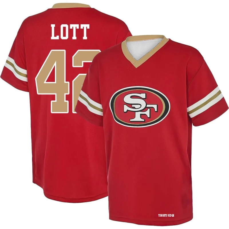 Ronnie Lott Name & Number Game Day V-Neck T-Shirt - Black - Tshirtsedge