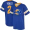 Russ Yeast Name & Number Game Day V-Neck T-Shirt - Royal