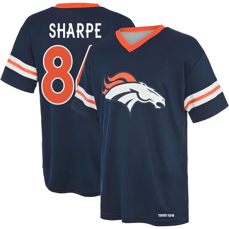 Women's Shannon Sharpe Name & Number Slim Fit T-Shirt - Navy