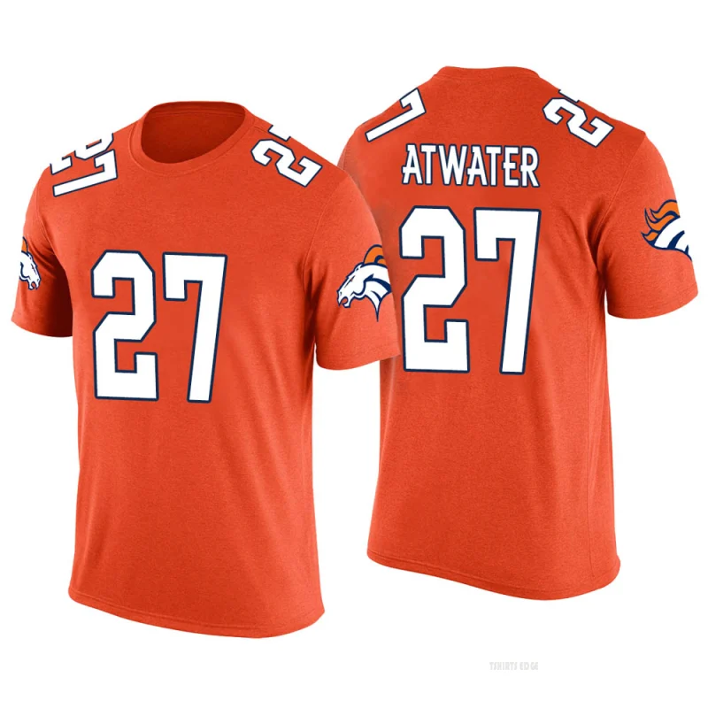 Tshirtsedge Steve Atwater Legend Color Rush T-Shirt - Orange