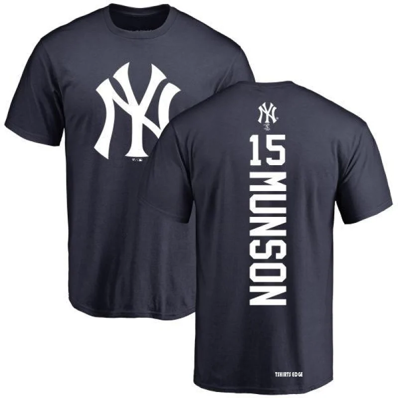 Thurman Munson Backer T-Shirt - Navy - Tshirtsedge