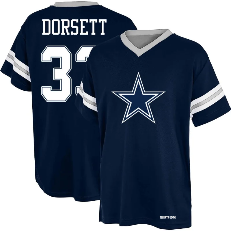 Tony Dorsett Name & Number Game Day V-Neck T-Shirt - Navy Blue - Tshirtsedge