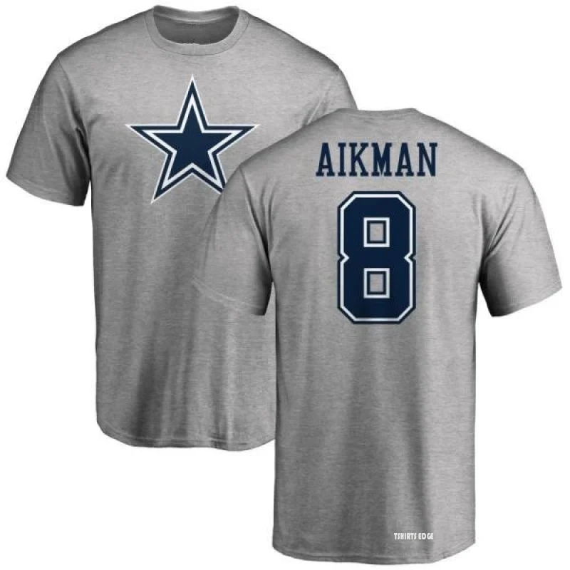 Troy Aikman Dallas Cowboys Mitchell & Ness Youth Retired Retro Player Name  & Number T-Shirt - Heathered Gray