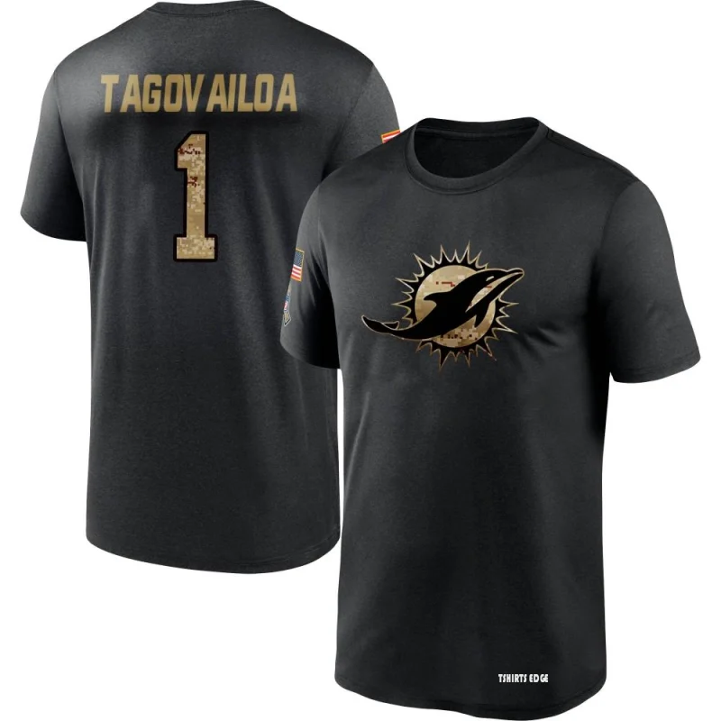 Tua Tagovailoa 2020 Salute To Service Performance T-Shirt - Black -  Tshirtsedge