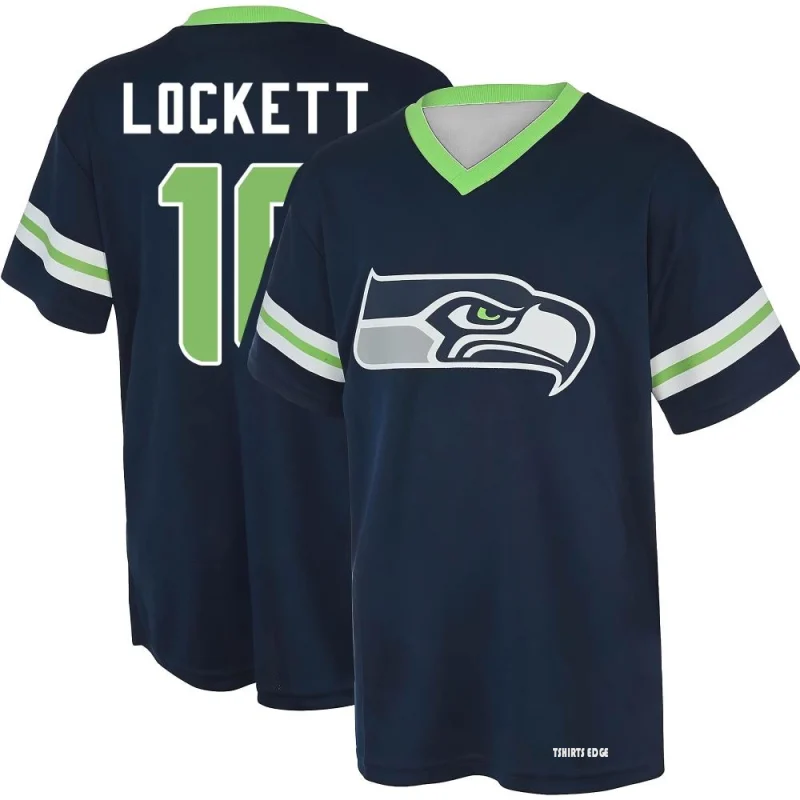 Tyler Lockett Name & Number Game Day V-Neck T-Shirt - Navy