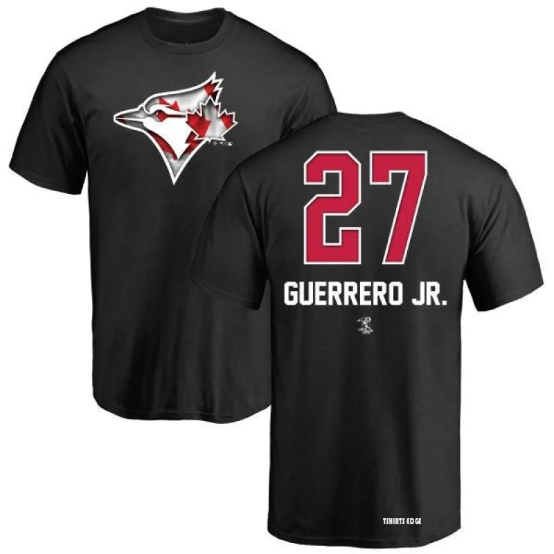 Vladimir Guerrero Jr. Name and Number Banner Wave T-Shirt - Black -  Tshirtsedge