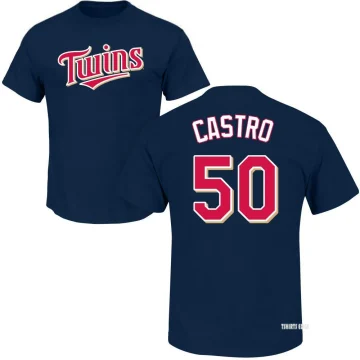 Willi Castro Name and Number Banner Wave T-Shirt - Navy - Tshirtsedge