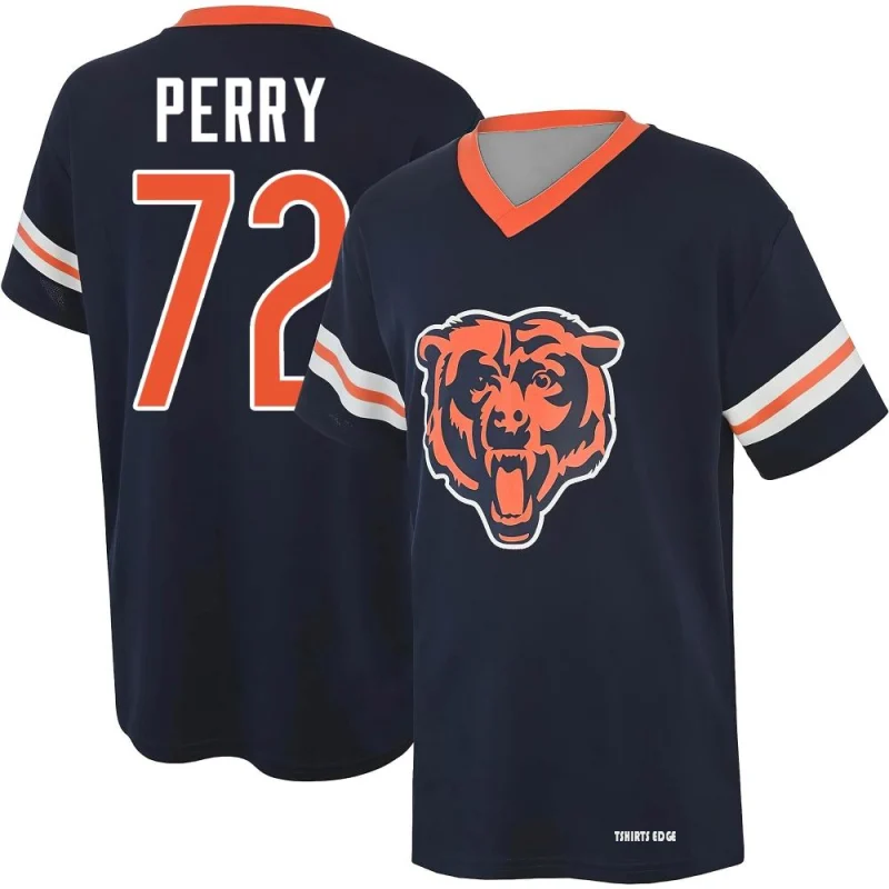 William Perry Name & Number Game Day V-Neck T-Shirt - Navy - Tshirtsedge