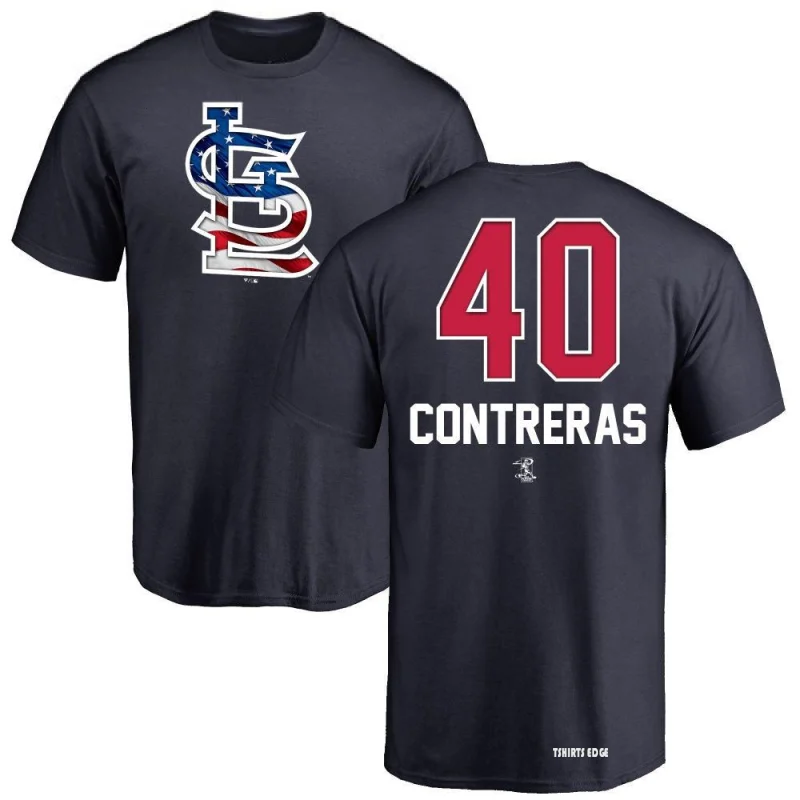 Willson Contreras Name & Number T-Shirt - Navy - Tshirtsedge