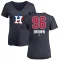 Women's Aaron Brown Name and Number Banner Wave V-Neck T-Shirt - Navy