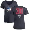 Women's Aaron Dell Name and Number Banner Wave V-Neck T-Shirt - Navy