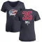 Women's Aaron Dell Name and Number Banner Wave V-Neck T-Shirt - Navy