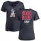 Women's Aaron Loup Name and Number Banner Wave V-Neck T-Shirt - Navy