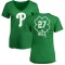 Women's Aaron Nola Dubliner Name & Number V-Neck T-ShirtKelly - Green