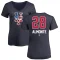 Women's Abraham Almonte Name and Number Banner Wave V-Neck T-Shirt - Navy