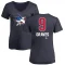 Women's Adam Graves Name and Number Banner Wave V-Neck T-Shirt - Navy