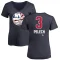 Women's Adam Pelech Name and Number Banner Wave V-Neck T-Shirt - Navy