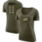 Women's A.J. Brown Legend Salute to Service Scoop Neck T-Shirt - Olive