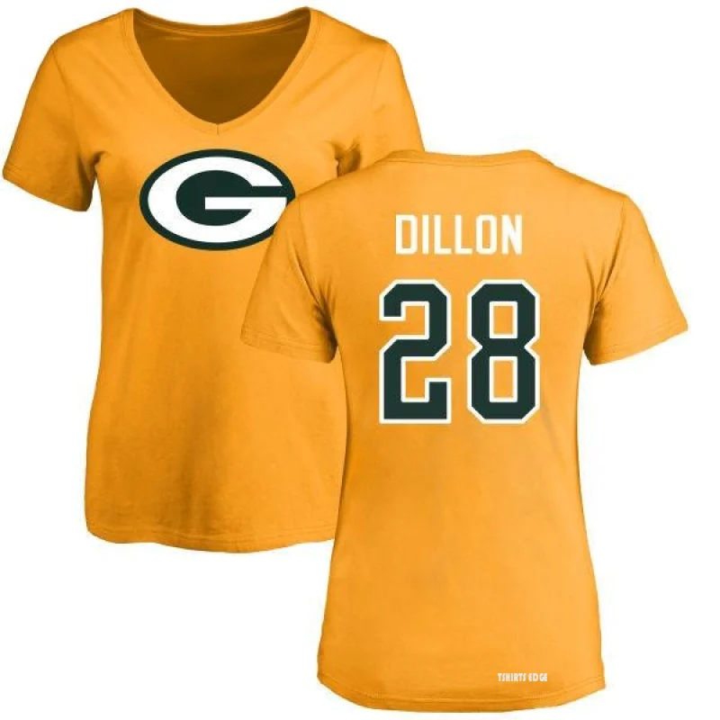 Women's AJ Dillon Name & Number Slim Fit T-Shirt - Gold - Tshirtsedge