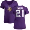 Women's Akayleb Evans Name & Number Slim Fit T-Shirt - Purple