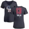 Women's Alan Trejo Name and Number Banner Wave V-Neck T-Shirt - Navy