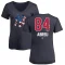 Women's Albert Abreu Name and Number Banner Wave V-Neck T-Shirt - Navy