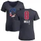 Women's Albert Belle Name and Number Banner Wave V-Neck T-Shirt - Navy