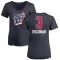 Women's Alcides Escobar Name and Number Banner Wave V-Neck T-Shirt - Navy