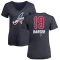 Women's Alec Barger Name and Number Banner Wave V-Neck T-Shirt - Navy