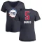 Women's Alec Burks Name and Number Banner Wave V-Neck T-Shirt - Navy