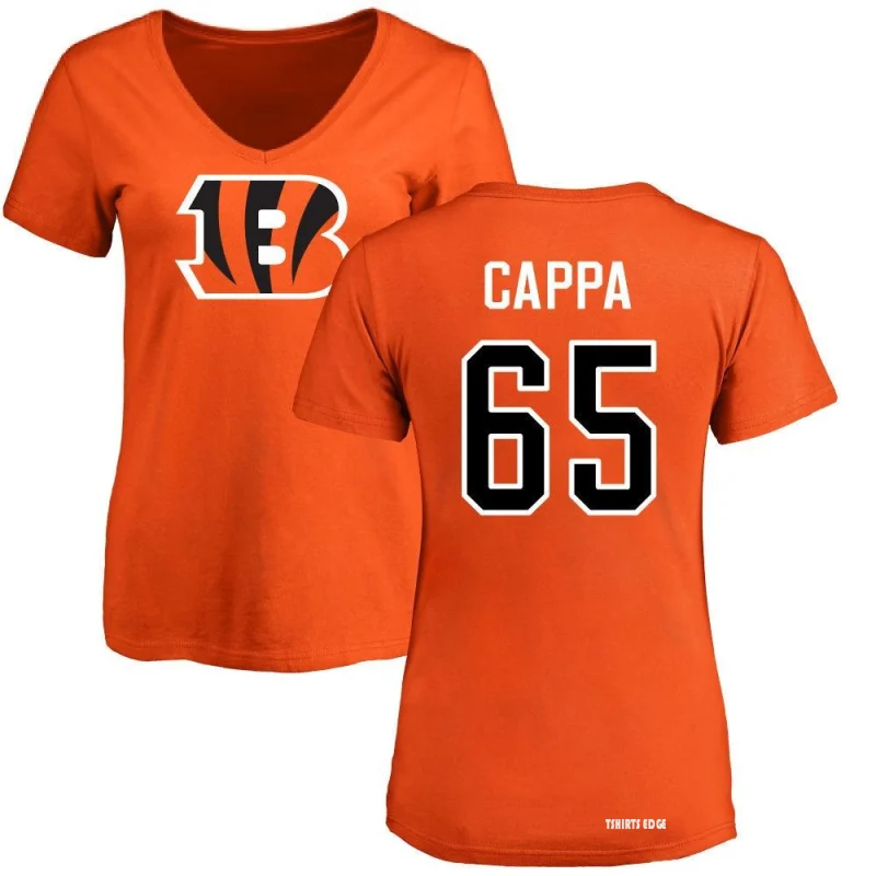 Women's Alex Cappa Name & Number Slim Fit T-Shirt - Orange - Tshirtsedge