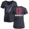 Women's Alex Rodriguez Name and Number Banner Wave V-Neck T-Shirt - Navy