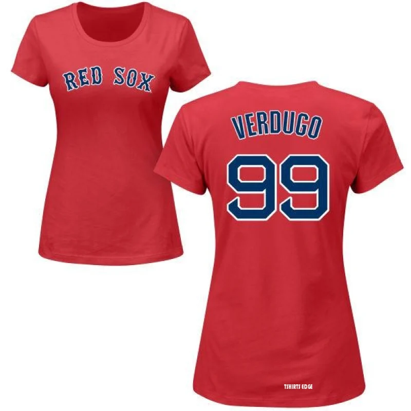 Alex Verdugo Boston Red Sox Women's Navy Backer Slim Fit Long